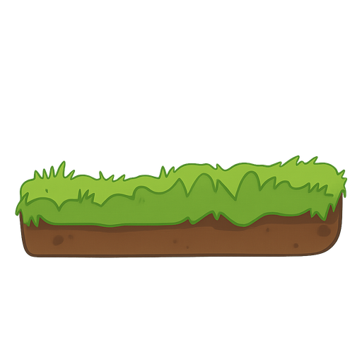 çimenli toprak uzun ince. No background. Transparent background. Blank background. No shadows. 2d. In-Game asset. flat
