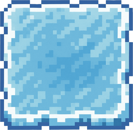 Make a 2D top down pixelated flat image of ice.
In-Game asset.  2d.  High contrast.  No shadows
