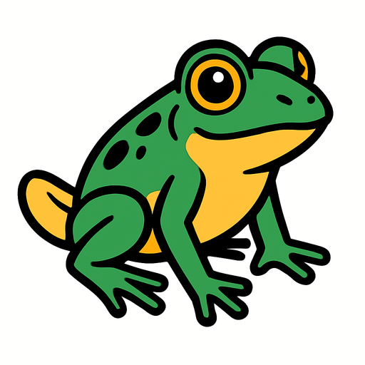 Kısa Kuyruklu Genç Kurbağa.
In-Game asset.  2d.  High contrast.  No shadows