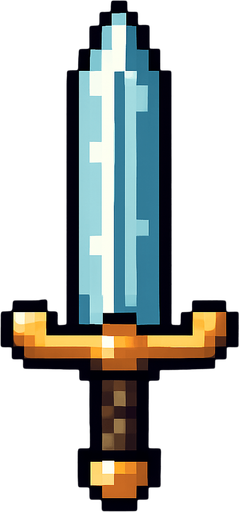 Quiero una espada de metal, estilo 32 bits.
In-Game asset.  2d.  High contrast.  No shadows