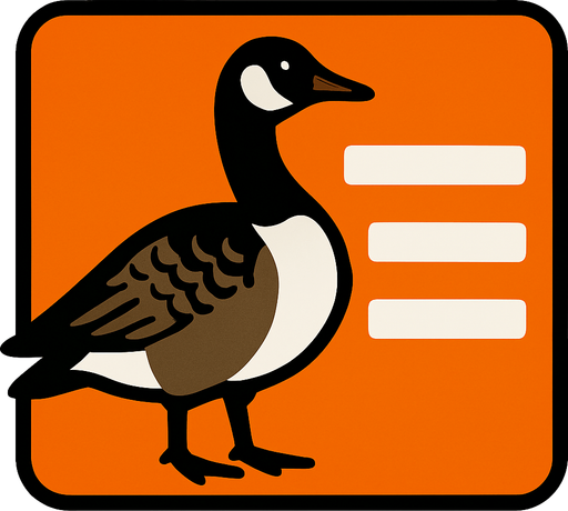 Canadian Geese Style Menu button. In-Game asset. 2d. High contrast. No shadows no text on image!.
In-Game asset.  2d.  High contrast.  No shadows
