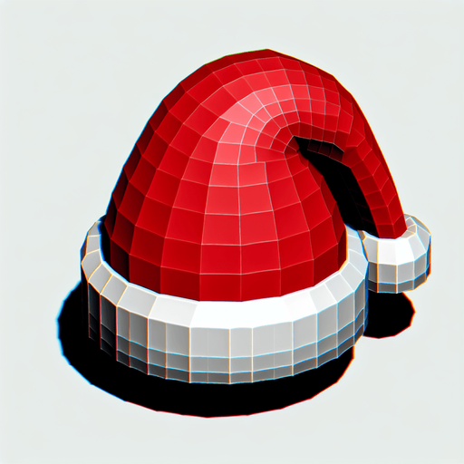 a christmas hat. plastic style. Single Game Texture. In-Game asset. 2d. Blank background. High contrast. No shadows.