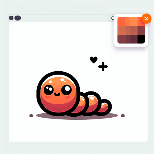 sevimli solucan.
Single Game Texture.  In-Game asset.  2d.  Blank background.  High contrast.  No shadows