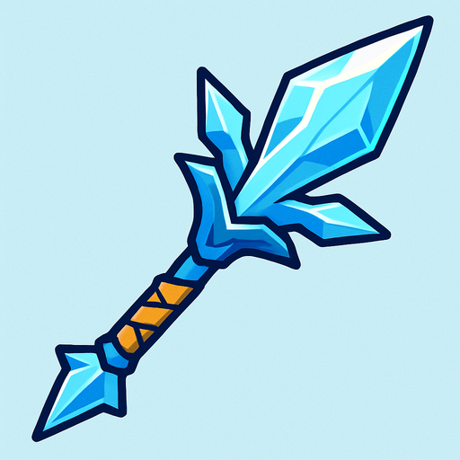 Ice Spear  inspired by Pokemon and Digimon.
In-Game asset.  2d.  High contrast.  No shadows