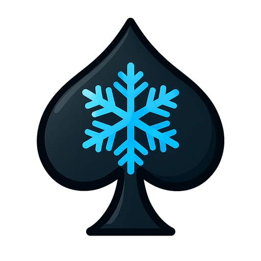 Just the spade from this picture with a blue snowflake in the middle of it.