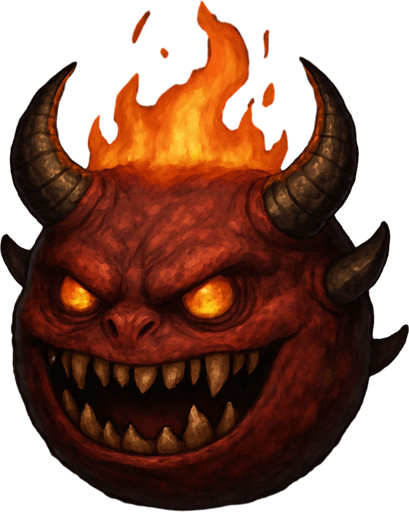 un demonio bola en 2d con un estilo semi realista.
In-Game asset
