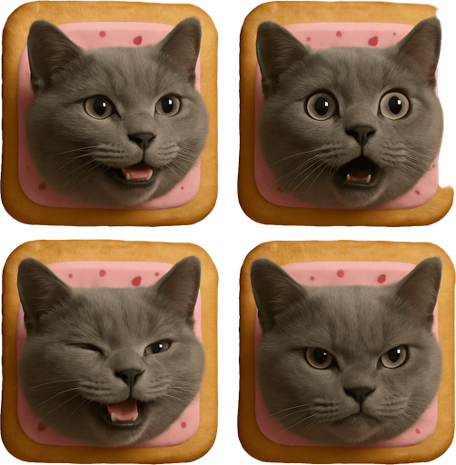 Sprite sheet of head only with different face expressions : smile, surprise, fear, laught, angry...
KEEP SAME ORIENTATION