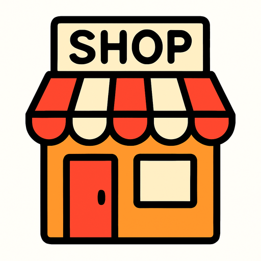 Shop icon.
In-Game asset.  2d.  High contrast.  No shadows