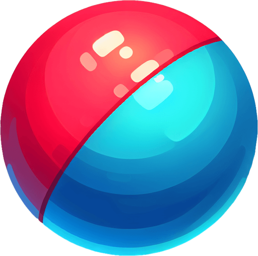 BouncyBall MG red and blu.
Single Game Texture.  In-Game asset.  2d.  Blank background.  High contrast.  No shadows