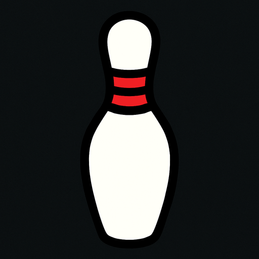 Bowling pin.
In-Game asset.  2d.  High contrast.  No shadows