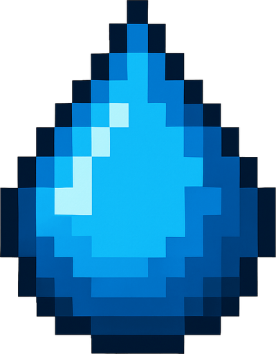 Create teardrop with pixel art.
In-Game asset.  2d.  High contrast.  No shadows
