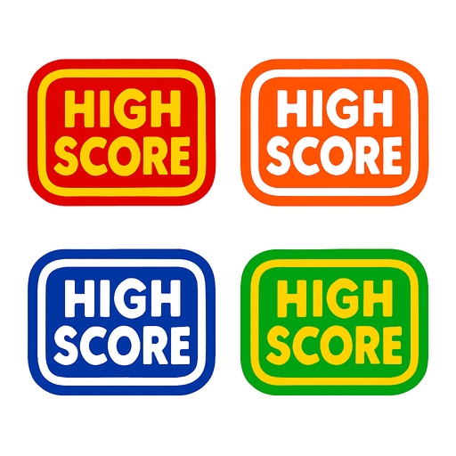 Pack of High score button.
In-Game asset.  2d.  High contrast.  No shadows