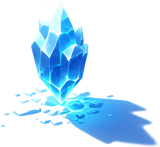 blue light of snow crystall.
Single Game Texture.  In-Game asset.  2d.  Blank background.  High contrast.  No shadows