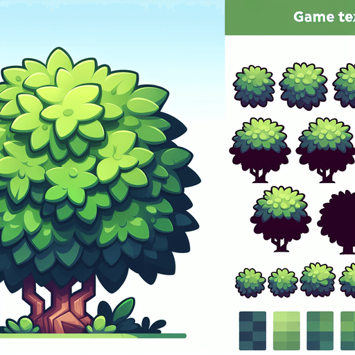 bush.
Single Game Texture. In-Game asset. 2d. Blank background. High contrast. No shadows.