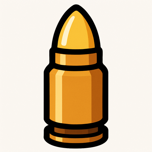 bullet.
In-Game asset.  2d.  High contrast.  No shadows