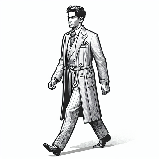 Богатый человек идёт.
Single Game Texture. In-Game asset. 2d. Blank background. High contrast. No shadows.