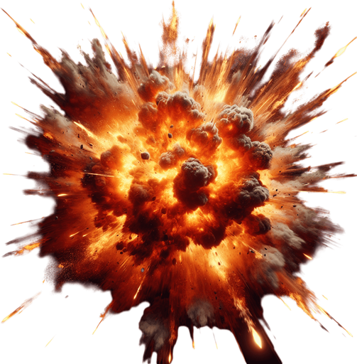 top view of an explosion effect.