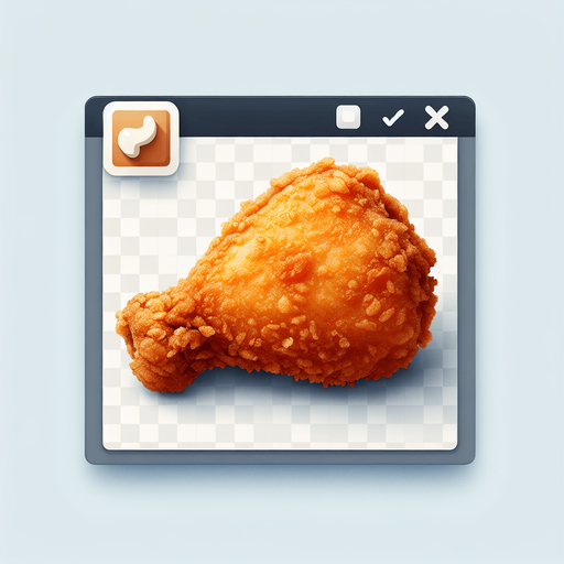 A fried chicken thigh icon Single Game Texture. In-Game asset. 2d. Blank background. High contrast. No shadows.