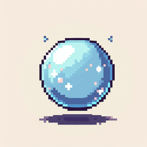 a pixel bubble.
Single Game Texture.  In-Game asset.  2d.  Blank background.  High contrast.  No shadows