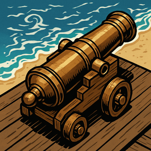 17. century bronze cannon for seaside only naked shooting cannon topdownlook medieval-semirealistic,..
In-Game asset.  2d.  High contrast.  No shadows