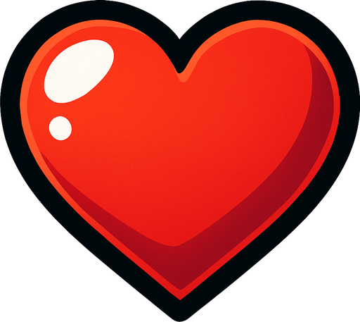 Heart.
In-Game asset.  2d.  High contrast.  No shadows