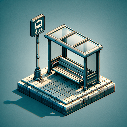 Bus stop.
Single Game Texture.  In-Game asset.  High contrast.  No shadows