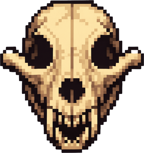 2d pixel art high quality wold skull.
In-Game asset.  2d.  High contrast.  No shadows