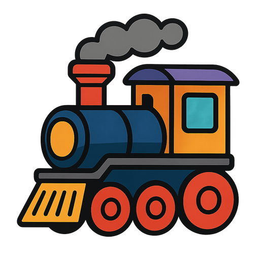 a train.
In-Game asset.  2d.  High contrast.  No shadows