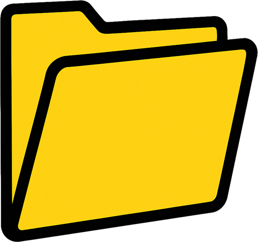 file folder.
In-Game asset.  2d.  High contrast.  No shadows