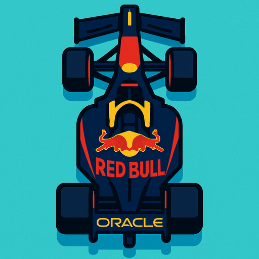 formula one race car 2d redbull vertical.
In-Game asset.  2d.  High contrast.  No shadows