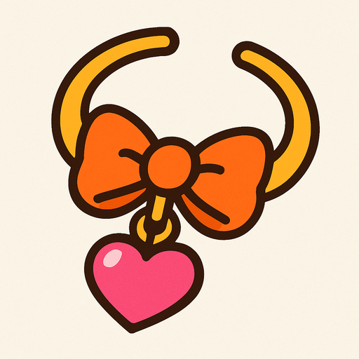 cute design accessory top view..
In-Game asset.  2d.  High contrast.  No shadows