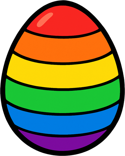 un huevo de colores.
In-Game asset.  2d.  High contrast.  No shadows. un huevo de colores