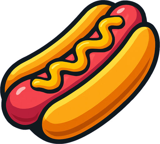 hot dog.
In-Game asset.  High contrast.  No shadows