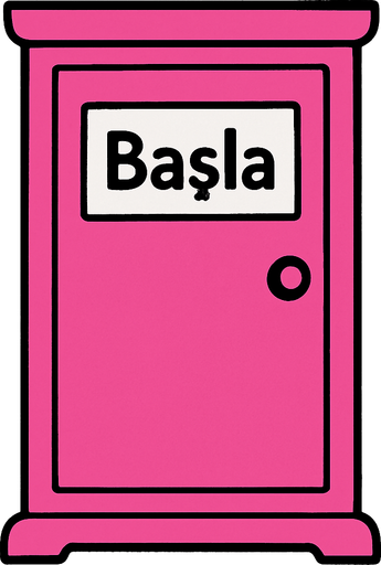 Draw Doraemon's door with the word "Başla" written on it..
In-Game asset.  2d.  High contrast.  No shadows
