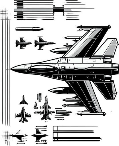 F16 2 boyut çapraz değil düz.
Single Game Texture. In-Game asset. 2d. Blank background. High contrast. No shadows.