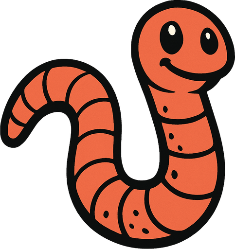 Worm.
In-Game asset.  2d.  High contrast.  No shadows