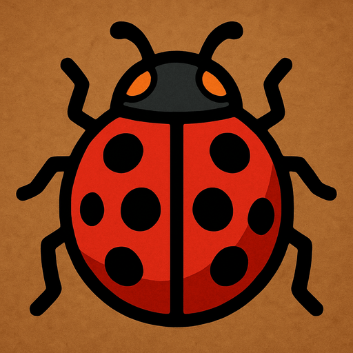 ladybug insect.
In-Game asset.  2d.  High contrast.  No shadows