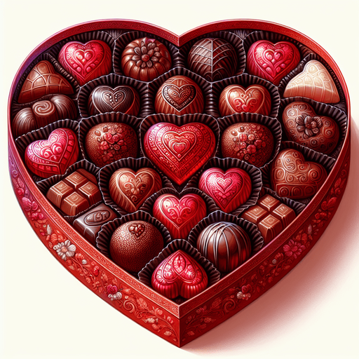 heart shaped red chocolate box