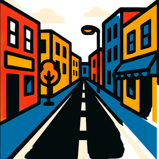 Street.
In-Game asset.  2d.  High contrast.  No shadows