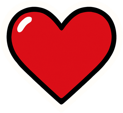red heart.
In-Game asset.  2d.  High contrast.  No shadows