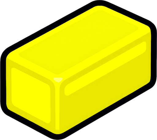 yellow neon rectangle block.
In-Game asset.  2d.  High contrast.  No shadows