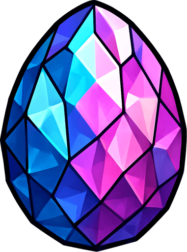 A Crystal-like egg.
In-Game asset.  2d.  High contrast.  No shadows