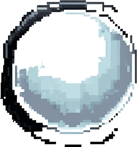 Black outline around the white bubble. Pixel