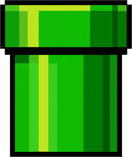 mario pipe.
In-Game asset.  2d.  High contrast.  No shadows