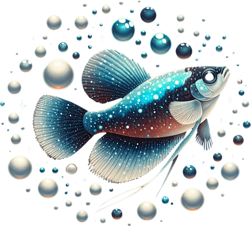 A realistic celestial pearl danio.
Single Game Texture. In-Game asset. 2d. Blank background. High contrast. No shadows.