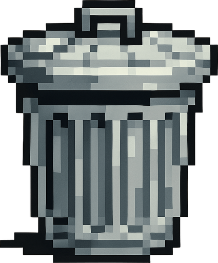 pixel art 2D trash can.
In-Game asset.  2d.  High contrast.  No shadows
