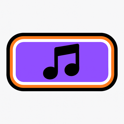 yatay müzik notası şeklinde bir buton.
In-Game asset.  2d.  High contrast.  No shadows