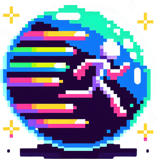 pixel art bubble with a stick figure inside of it that's dashing and add three small lines behind it in neon color..
Single Game Texture. In-Game asset. 2d. Blank background. High contrast. No shadows.