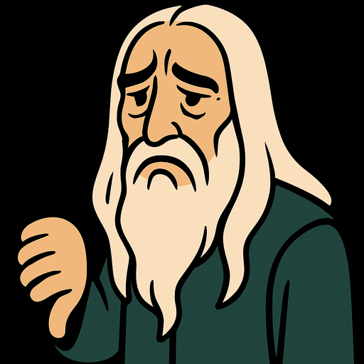 Tamamen aynı sanatsal formda ama parmağını aşağı indirip üzülen SARUMAN olacak