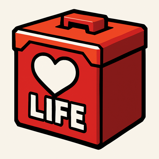 Life box.
In-Game asset.  2d.  High contrast.  No shadows
